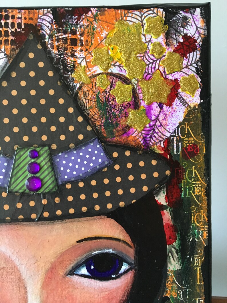 Wall Art Halloween Decorations Original Art Fall Etsy