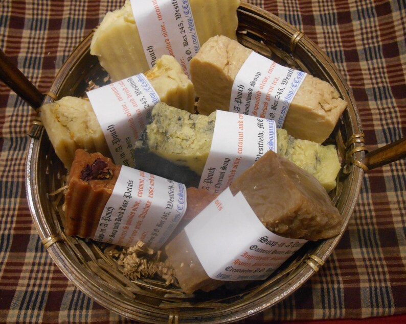 Basket Full of Six Handmade Soaps Natural Handmade Soaps in a Etsy
