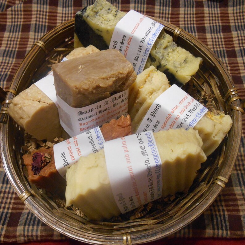 Basket Full of Six Handmade Soaps Natural Handmade Soaps in a Etsy