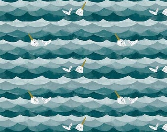 Narwhal Fabric, La Mer by Dear Stella, by the Half and Full Yard