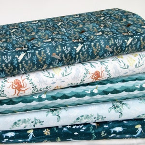 Narwhal Fabric, La Mer by Dear Stella, by the Half and Full Yard image 6