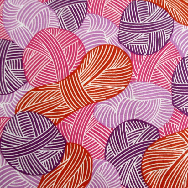 Fabric, Wound Up in Purples and Reds, Yarn, Skeins, Knitting, Cloud 9, Organic Cotton, Last One Yard