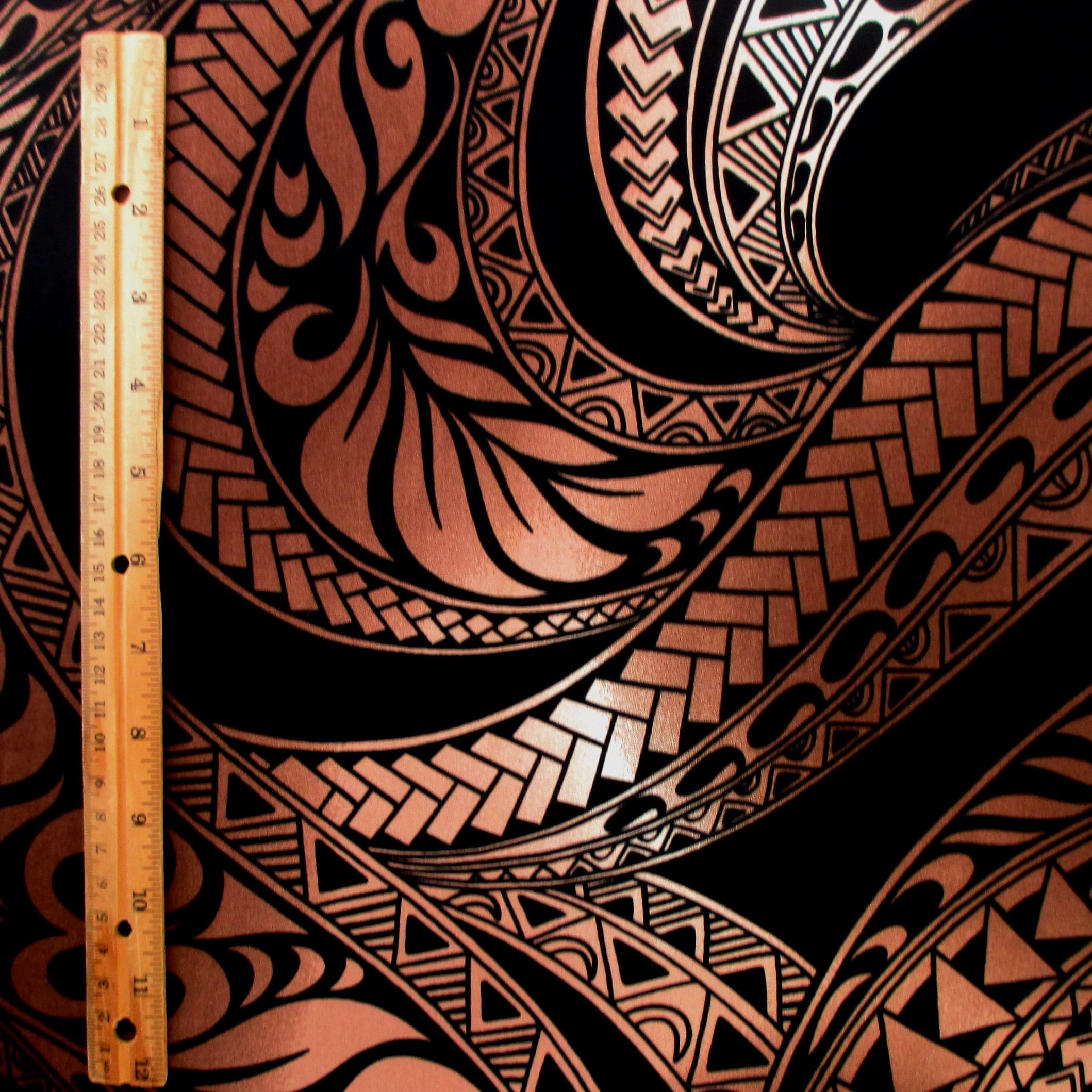 Hawaiian Fabric, Ombre Brown Tapa Swirl, Large Scale Print, by the