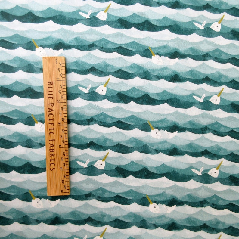 Narwhal Fabric, La Mer by Dear Stella, by the Half and Full Yard image 4