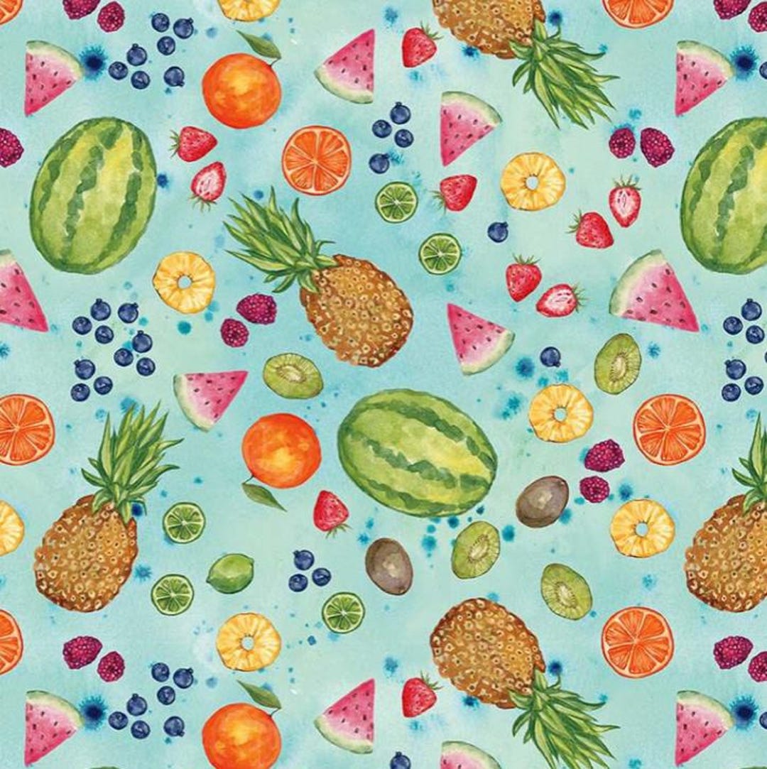 Fabric, Tropical Fruits, Fruity Popsicles by Timeless Treasures, by the ...