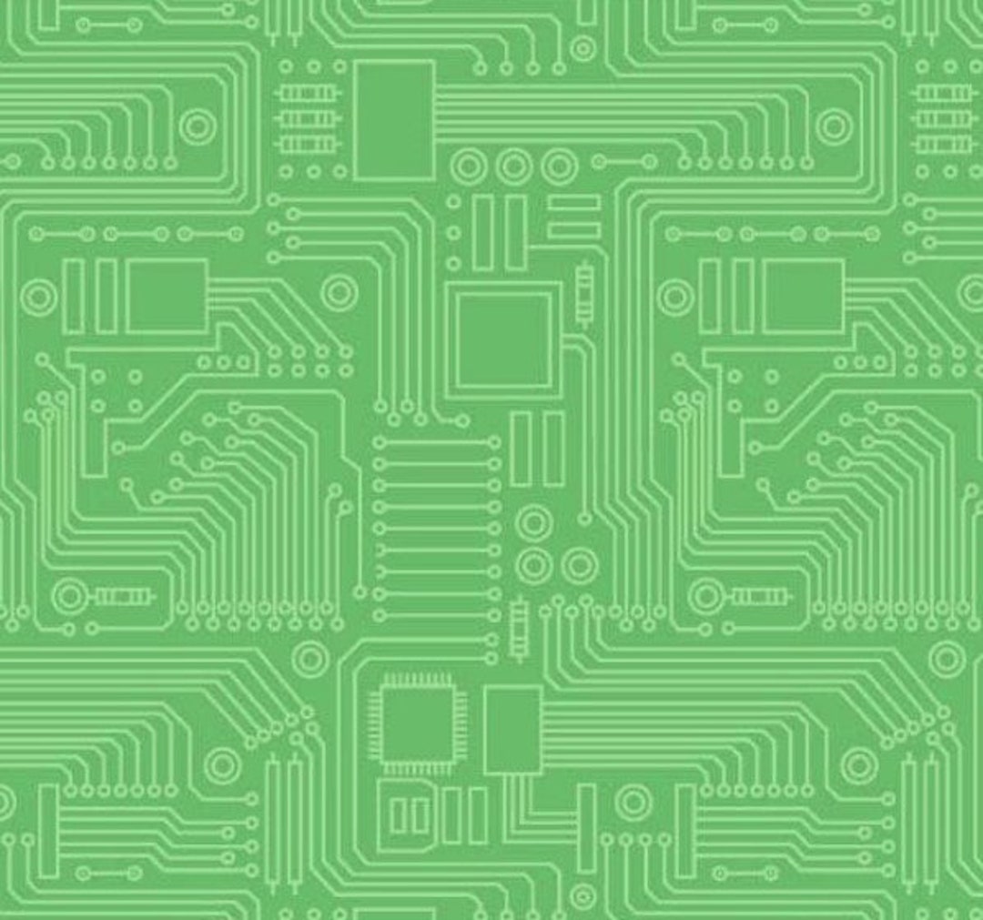 Circuit Board Fabric Green STEM Squad by Michael Miller By Etsy Italia