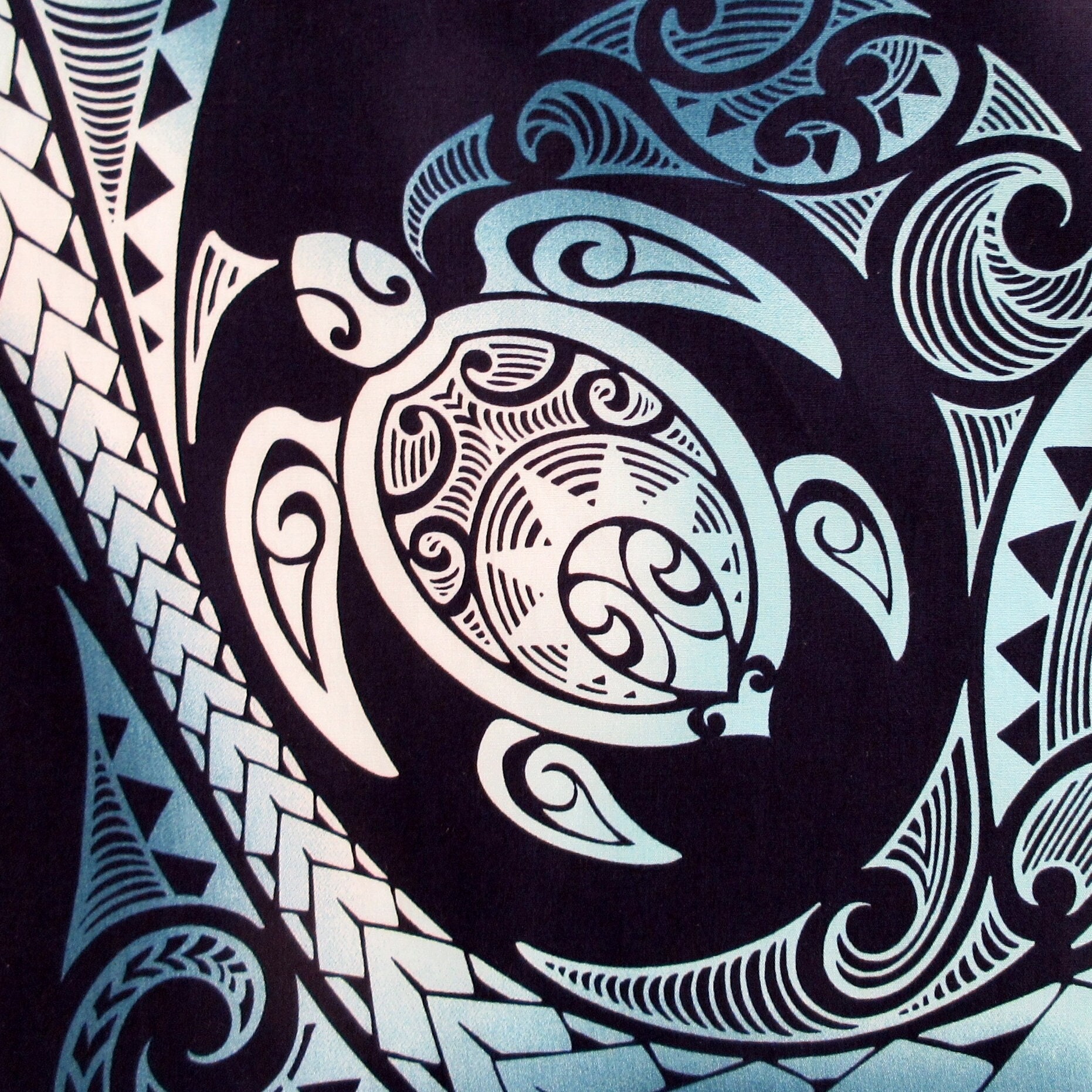 Turtle Fabric Hawaiian Honu Sea Turtle Swirl In Blue Etsy India