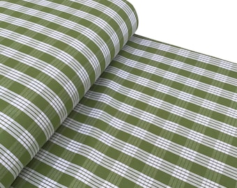 Fabric, Olive Yarn Dyed Palaka Hawaiian Plaid, 100% Cotton Woven by the Half and Full Yard