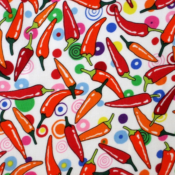 Fabric, Chilis y Bolitas, Alexander Henry Folklorico Fabric, One Yard or More