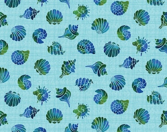 Sea Shell Fabric, Atlantis Mythical Mermaids by Benartex, By the Half or Full Yard