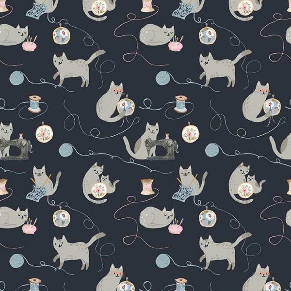 Cat Fabric, Sewing Cats, And Sew it Goes by Dear Stella, By the Half or Full Yard