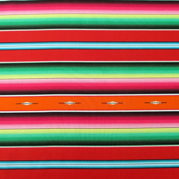 SALE Fabric, Fiesta Stripe, Orange and Red, Elizabeth Studio, Baja Surfer Serape, By The Half or Full Yard