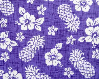Royal Blue Woven Palaka Hawaiian Print Fabric (yardage Available