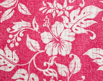 Tropical Fabric, Hawaiian Summer on Pink, By the Half or Full Yard