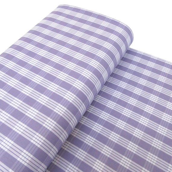 Fabric, Lavender Yarn Dyed Palaka Hawaiian Plaid, 100% Cotton Woven, By the Half or Full Yard