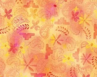 Fabric, Tango Tie Dye in Sunset Orange, La Vida Loca by Michael Miller, By The Half and Full Yards