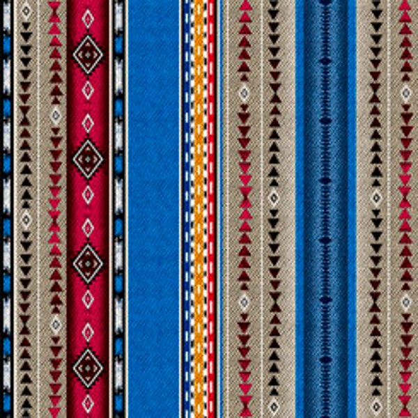 Fabric, Geo Serape Stripe in Multi, QT Fabrics, Last One Yard