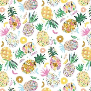 Pineapple Fabric, Pineapple Crush by Dear Stella, By the Half or Full Yard