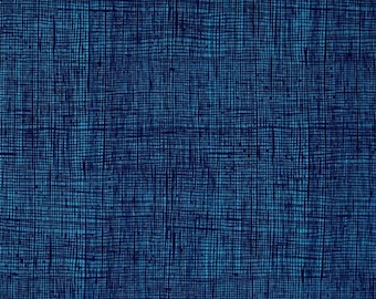 Fabric, Heath in Royal Blue Tonal, Cross Hatch Blender, Alexander Henry, By the Half or Full Yard