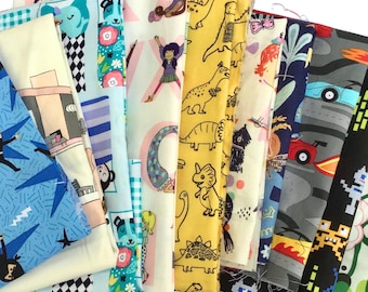 Kids Fabric Scrap Bag SURPRISE, Kids Theme, Assorted Childrens Juvenile Fabrics