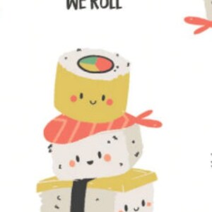 Sushi Fabric, You had me at Sushi, On a Roll by Camelot Fabrics, By the Half and Full Yard image 3