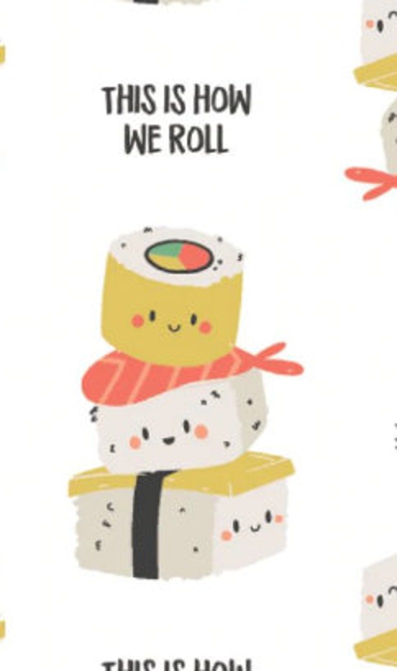 Sushi Fabric, You had me at Sushi, On a Roll by Camelot Fabrics, By the Half and Full Yard image 3