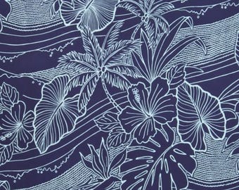Tropical Fabric, Island Time, Cotton Poplin by the Half or Full Yard