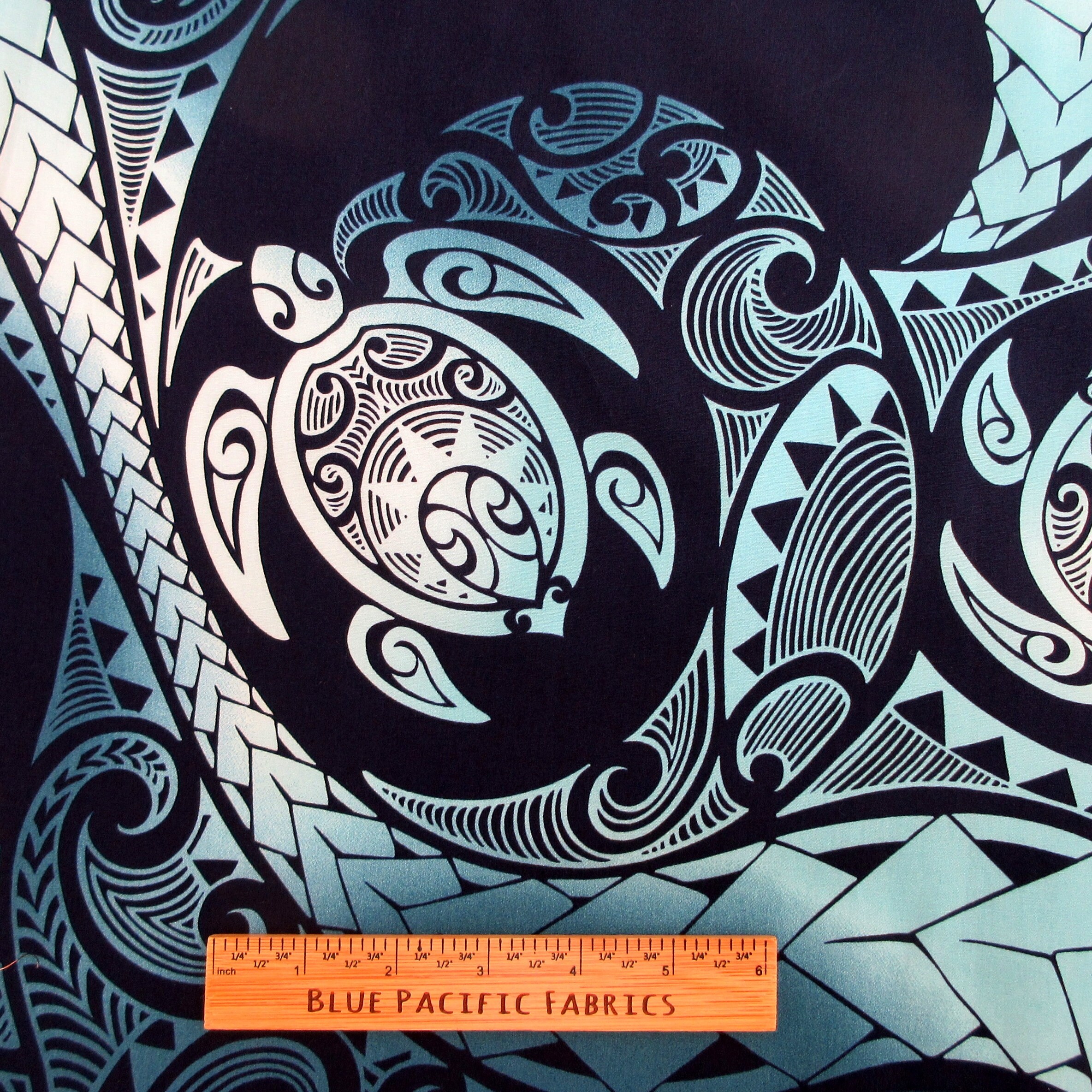 Turtle Fabric Hawaiian Honu Sea Turtle Swirl In Blue Etsy India