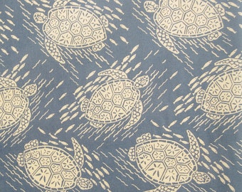 Fabric, Sea Turtle Swim in Denim Blue, By the Half or Full Yard