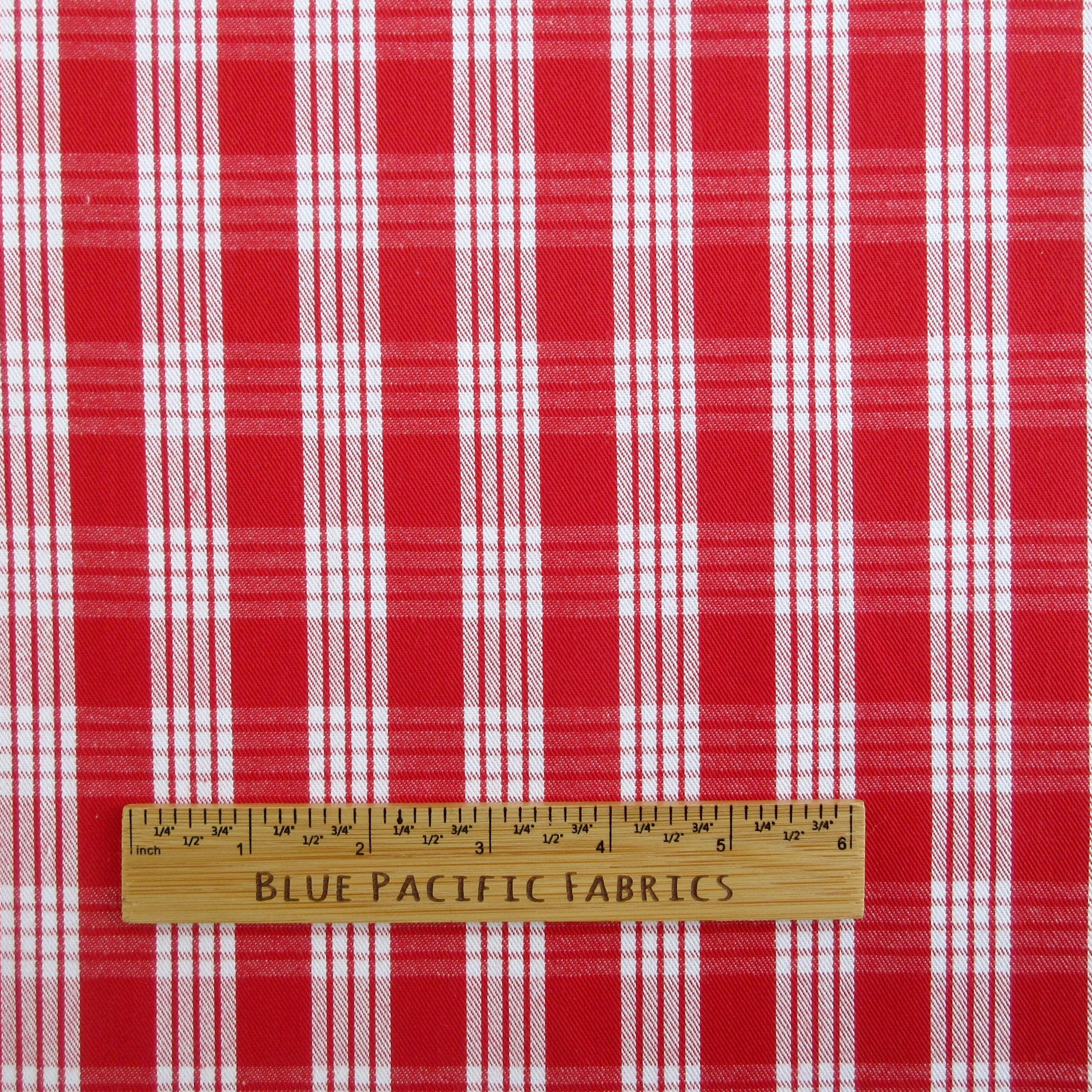 Fabric, Ruby Red Palaka, Yarn Dyed Hawaiian Plaid, 100% Cotton Woven ...