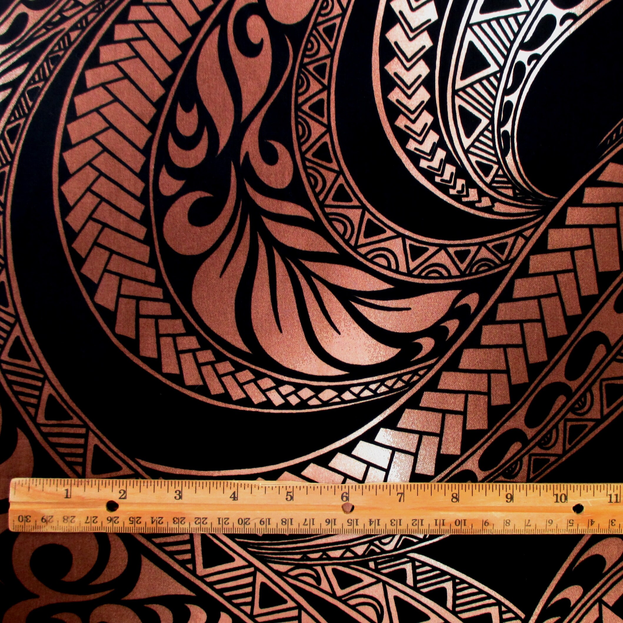 Hawaiian Fabric, Ombre Brown Tapa Swirl, Large Scale Print, by the