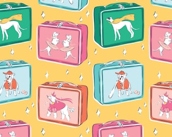 School Fabric, Lunch Buddies, Teachers Pet by Cloud 9 Organic Cotton, By the Half or Full Yard