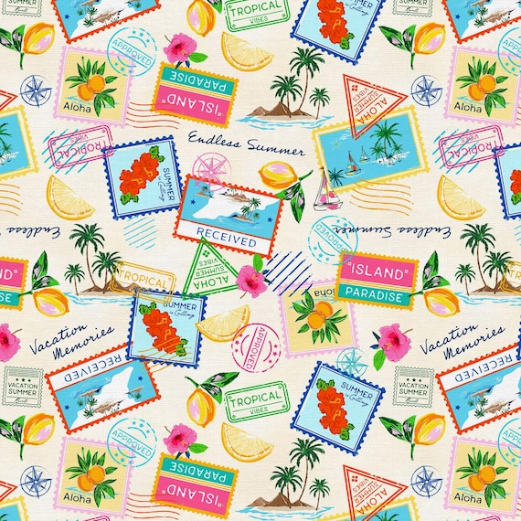 Vacation Fabric, Endless Summer by Paintbrush Studio, By the Half or Full Yard