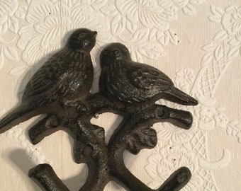 Wall Hook, Country Chic Distressed Birds, Gegalvaniseerd metaal en haak,