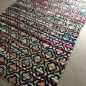 Beautiful two sided colorful Chindi rug