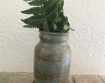 Hand made clay vase, planter