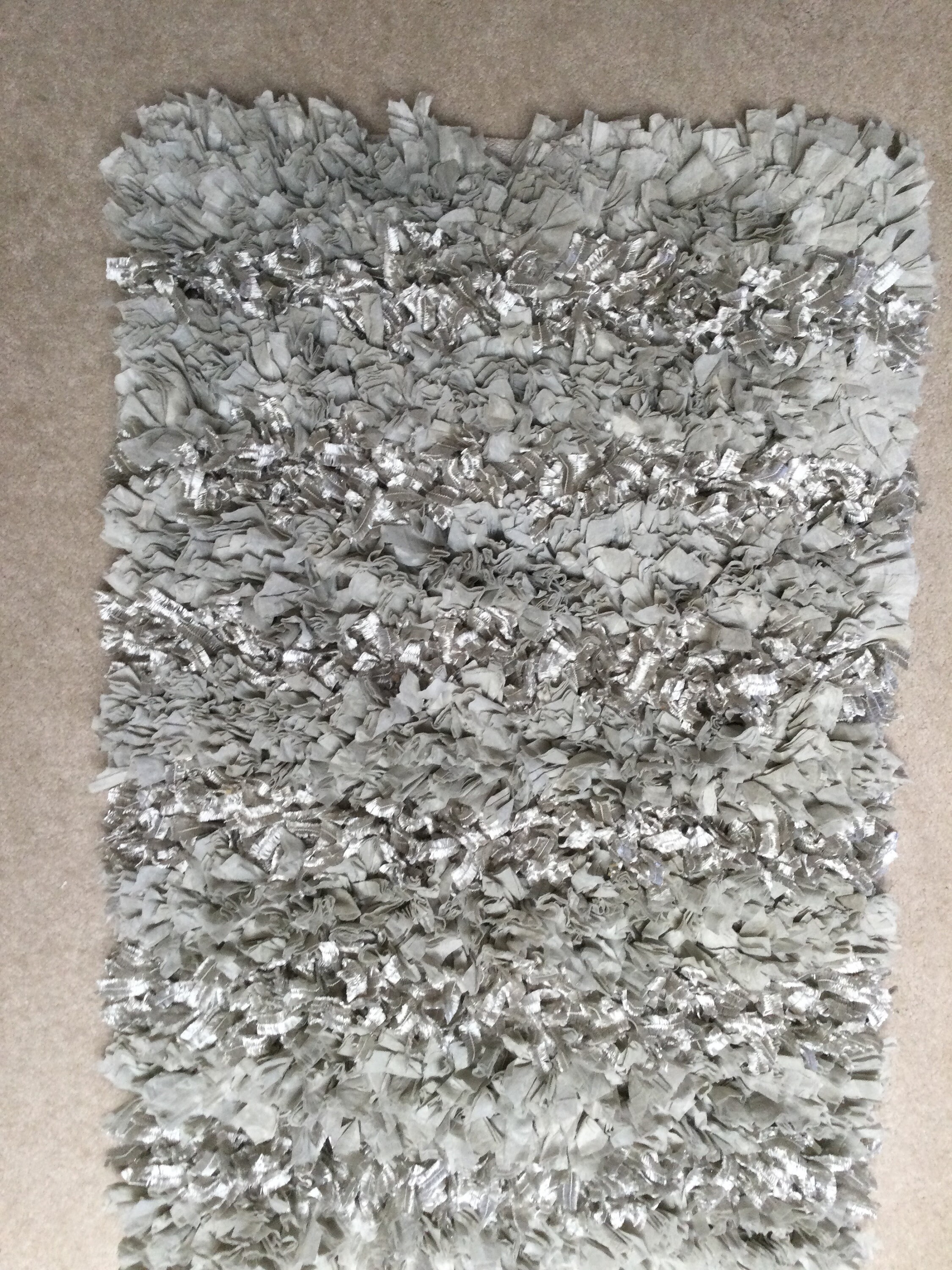 Rugs Floor & Rugs Gray Shag Rag Rug etna.com.pe