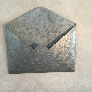 FREE SHIPPING, Galvanized Metal Wall Basket, Mail basket, Distressed  Metal Magazine Rack, Steampunk Storage Container