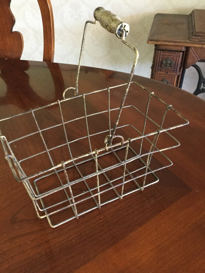 Wire Metal Wall or table Basket Mail basket Distressed Etsy