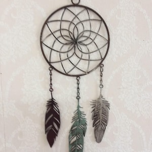 Feathers,Vintage Cast Dream Keeper Wall Decor, 25" long hanging, 8"wide