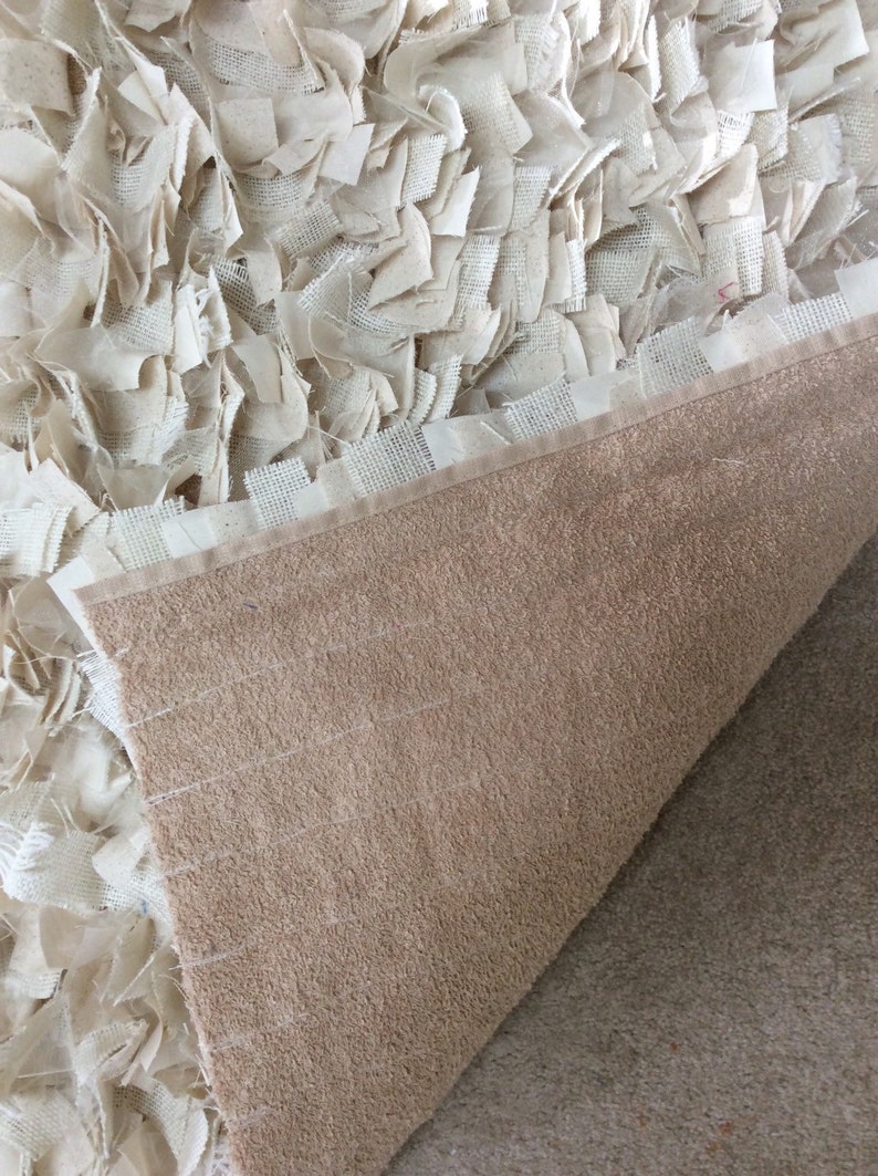 Rag Rug Baby Ivory Burlap Ivory Cotton& Tule Boho Chic Area Etsy