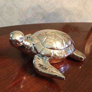Gold Shiny Ceramic Turtle