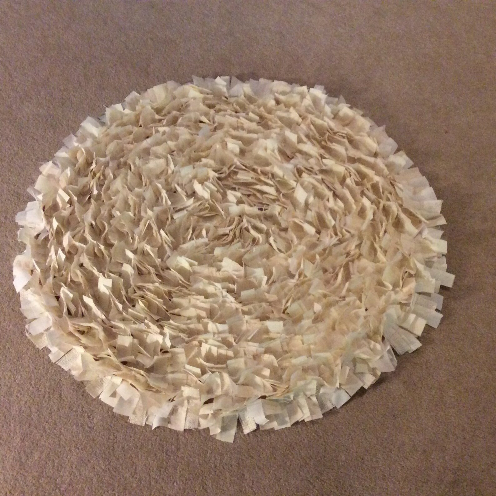 Ivory Shabby Chic Rag Rug Ivory Tule White Cotton Natural Etsy