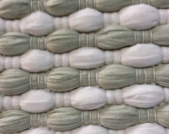 Rag Rug / Chindi, Shades Of moss green, Rag Rug/ Boho Chic Hippie Rugs / Cotton / Ready to Ship , 27"x45"