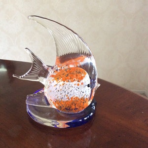 Beautiful Blown Glass Fish , candle or light.