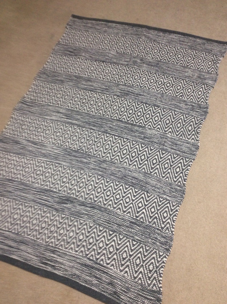 Rag Rug Chindi Hippie Gray Boho Vegan Image 0