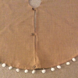 Large Burlap Ruffled Christmas Tree Skirt / jute fringe tree skirt / Burlap Rustic Christmas Tree Skirt /55&quot; round /Tree skirt