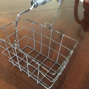 Wire Metal Wall or table Basket, Mail basket, Distressed Magazine Rack, Steampunk Storage Container