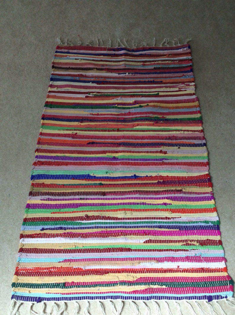 Rag Rug Chindi Scandinavian Area Boho Chic Hippie Rugs Image 0