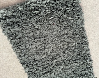 Green Shag Rag Rug